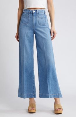 PAIGE Harper High Waist Ankle Wide Leg Jeans in Nara Distressed