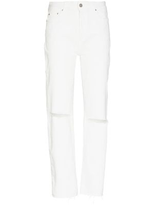 PAIGE high-rise straight-leg jeans - White