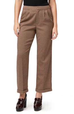PAIGE Jia Mini Houndstooth Ankle Pants in Rosewood