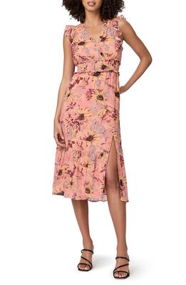PAIGE Katharina Floral Sleeveless A-Line Silk Dress in Pink Multi