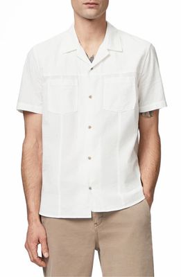 PAIGE Lancaster Short Sleeve Button-Up Shirt in Melted Snow