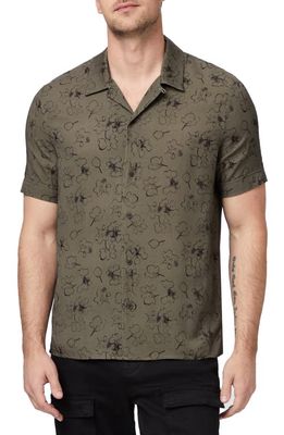 PAIGE Landon Floral Short Sleeve Camp Shirt in Forest Night Multi