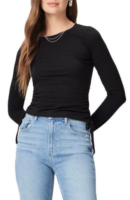 PAIGE Latenna Side Ruched Top in Black