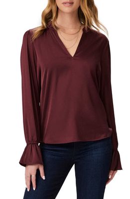 PAIGE Laurin Satin Top in Dusty Cherrywood