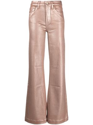PAIGE Leenah coated straight-leg jeans - Pink