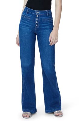 PAIGE Leenah Exposed Button Wide Leg Jeans in Soroya