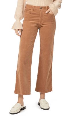 PAIGE Leenah High Waist Ankle Wide Leg Corduroy Pants in Toasted Coconut
