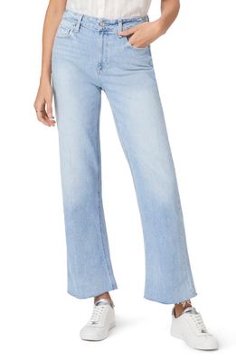 PAIGE Leenah Raw Hem High Waist Ankle Wide Leg Jeans in Space Age