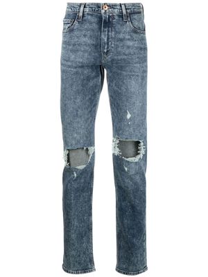 PAIGE Lennox Jorgensen Destructed slim-fit jeans - Blue