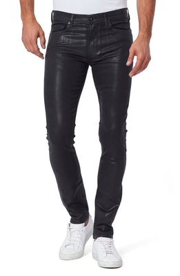 PAIGE Lennox Transcend Coated Slim Fit Jeans in Black Coated