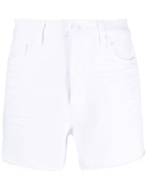 PAIGE logo-patch denim shorts - White