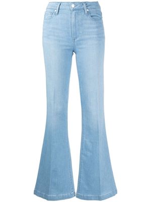 PAIGE logo-patch flared jeans - Blue