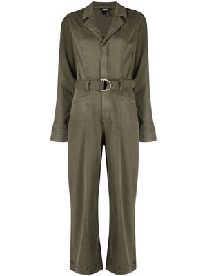 PAIGE long-sleeve cropped jumpsuit - Green