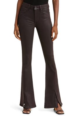 PAIGE Lou Lou Coated Split Flare Hem Jeans in Black Cherry Luxe Coating