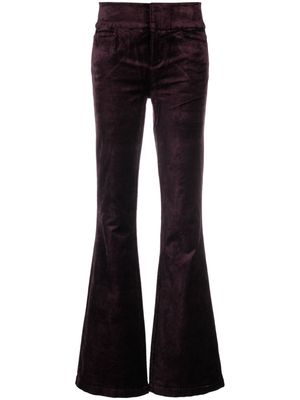 PAIGE Lou Lou velvet flared trousers - Purple