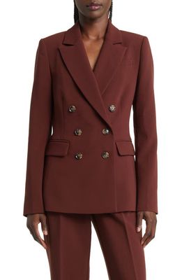 PAIGE Malbec Double Breasted Blazer in Mahogany