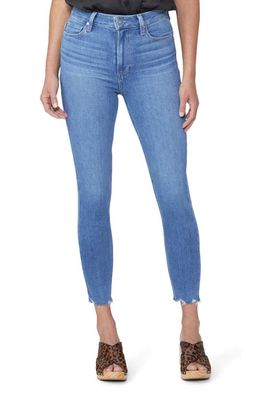 PAIGE Margot Raw Hem High Waist Ankle Skinny Jeans in Camelia W/Tuned Hem