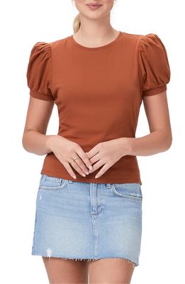 PAIGE Matcha Puff Sleeve T-Shirt in Burnt Terracotta