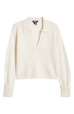 PAIGE Maxie Johnny Collar Cashmere Sweater in Ivory