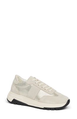 PAIGE Maya Mixed Media Sneaker in Grey/Champagne