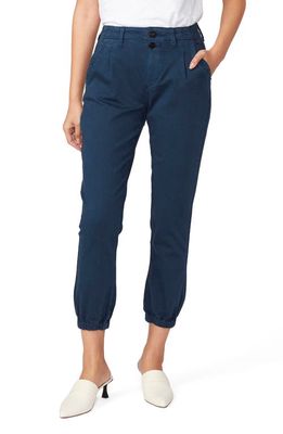 PAIGE Mayslie Pleated Twill Joggers in French Waters
