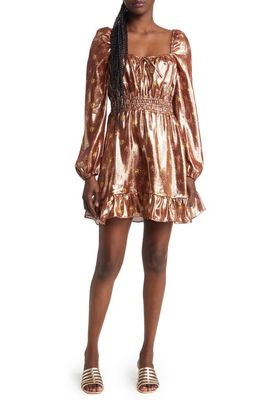 PAIGE Noah Silk Blend A-Line Dress in Bronze Dust Multi