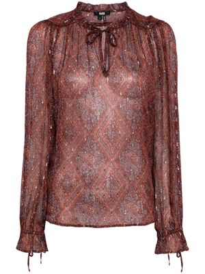 PAIGE paisley-print semi-sheer blouse - Red