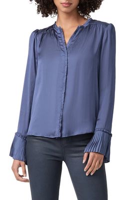 PAIGE Palma Pleated Cuff Button-Up Blouse in Amethyst