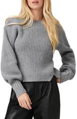PAIGE Palomi Wool Blend Crewneck Sweater in Heather Grey