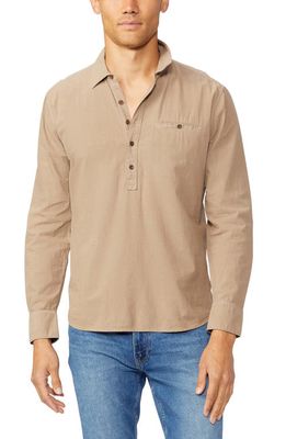 PAIGE Rory Cotton Button-Up Shirt in Beige Ash