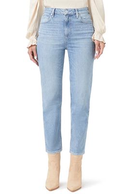 PAIGE Sarah High Waist Ankle Straight Leg Jeans in Cherise Embellished