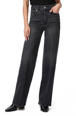 PAIGE Sasha High Waist Wide Leg Jeans in Viper Black Distressed