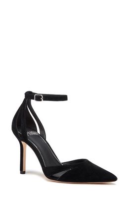 PAIGE Simona Ankle Strap Pointed Toe Pump in Black