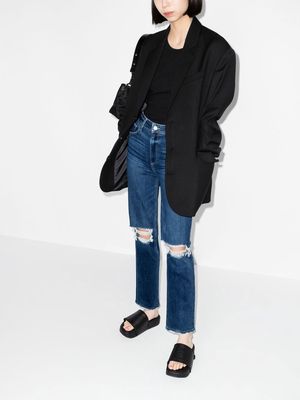 PAIGE Stella mid-rise straight-leg jeans - Blue