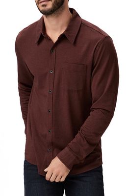 PAIGE Stockton Knit Button-Up Shirt in Deep Aubergine