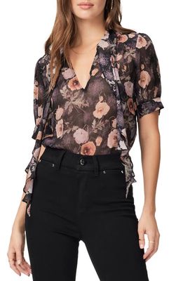 PAIGE Tangi Floral Silk Top in Obsidian Multi