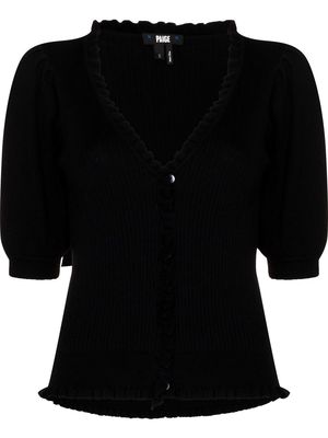 PAIGE Tasha ruffled V-neck cardigan - Black