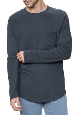 PAIGE Thermal Knit Cotton Blend Baseball T-Shirt in Ebony Ink