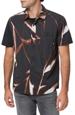 PAIGE Tillman Short Sleeve Button-Up Shirt in Black Cinnamon Multi