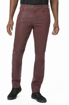 PAIGE Transcend Lennox Coated Slim Fit Jeans in Sunset Wine Coated