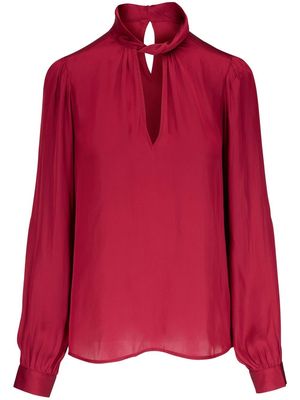 PAIGE twist-detail long-sleeved blouse - Red