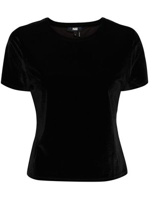 PAIGE velour round-neck T-shirt - BLACK