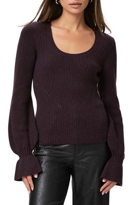 PAIGE Virtue Rib Wool Blend Sweater in Black Cherry