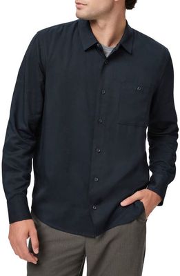 PAIGE Wardin Solid Button-Up Shirt in Black