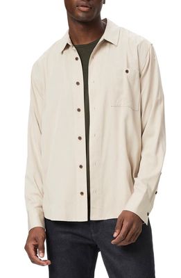 PAIGE Wardin Solid Button-Up Shirt in Sand Fossil