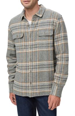 PAIGE Wilbur Cotton Flannel Overshirt in Smoked Sage