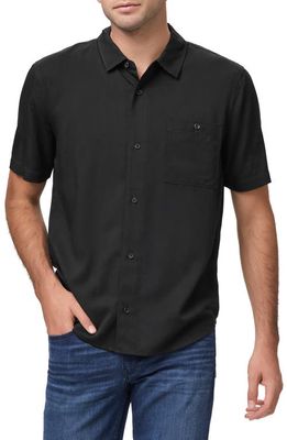 PAIGE Wilmer Short Sleeve Button-Up Shirt in Black