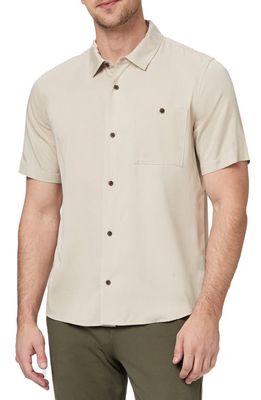 PAIGE Wilmer Short Sleeve Button-Up Shirt in Sand Fossil