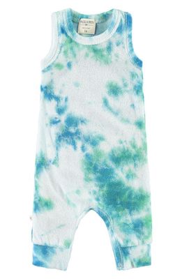 PAIGELAUREN French Terry Romper in Blue/Green Splatter 