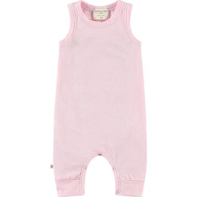 PAIGELAUREN French Terry Sleeveless Romper in Pink 